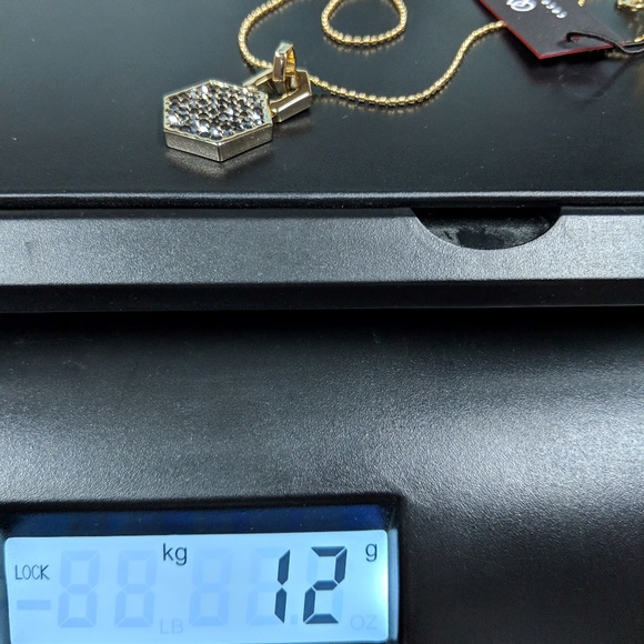 Gold CoCo Lane Hematite Pave Pendant Necklace 17" - Picture 8 of 8